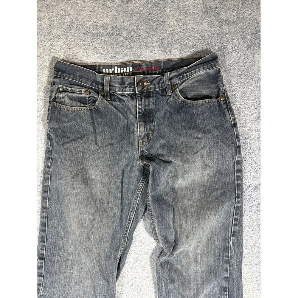 Urban Pipeline‎ Slim Straight Jeans Mens 32x34 Medium Wash Denim Blue Pants